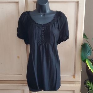 Black Peasant Top